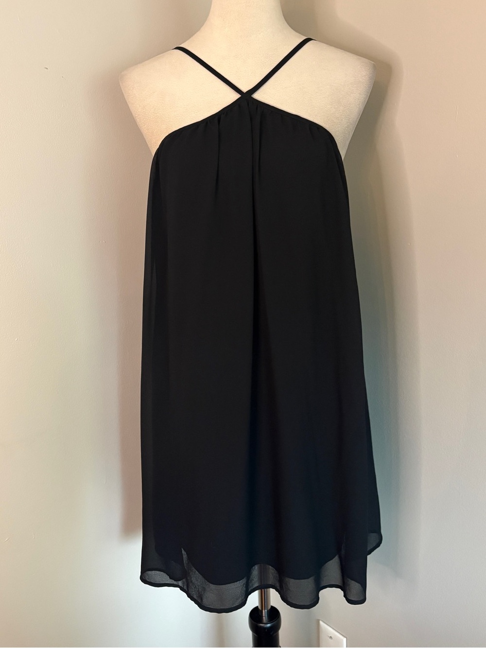 Show Me Your Mumu Black Lexington Mini Dress LBD Flowy Trapeze Size Large